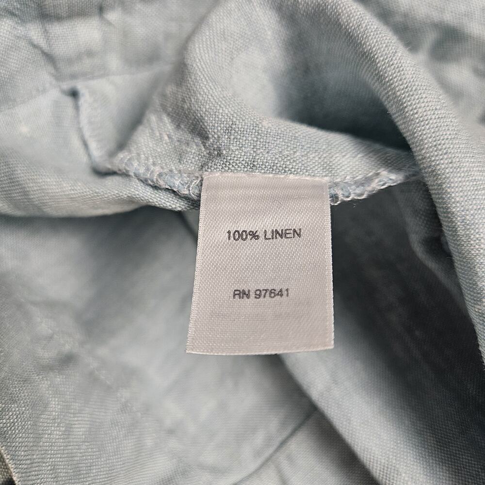 J.Jill Linen Midi Shift Dress Light Aqua Button Hem Breezy Size XL Sleeveless - Picture 4 of 8